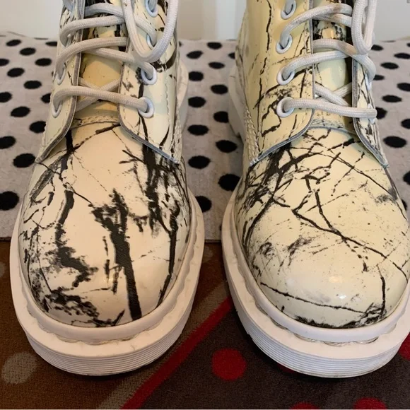 Dr Martens Pascal Marble Leather Boots - Picture 3 of 11